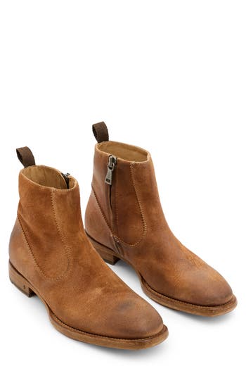 John Varvatos Fleetwood Zip Boot In Brown