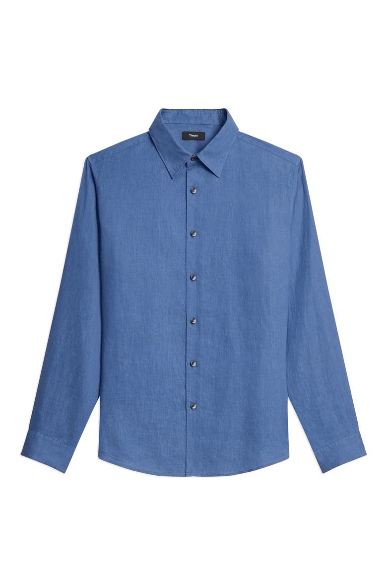 Irving Solid Linen Button-Up Shirt, Alternate, color, BERING - 0CS