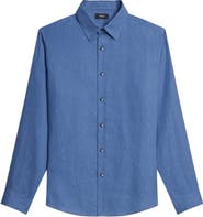 Theory Irving Solid Linen Button-Up Shirt