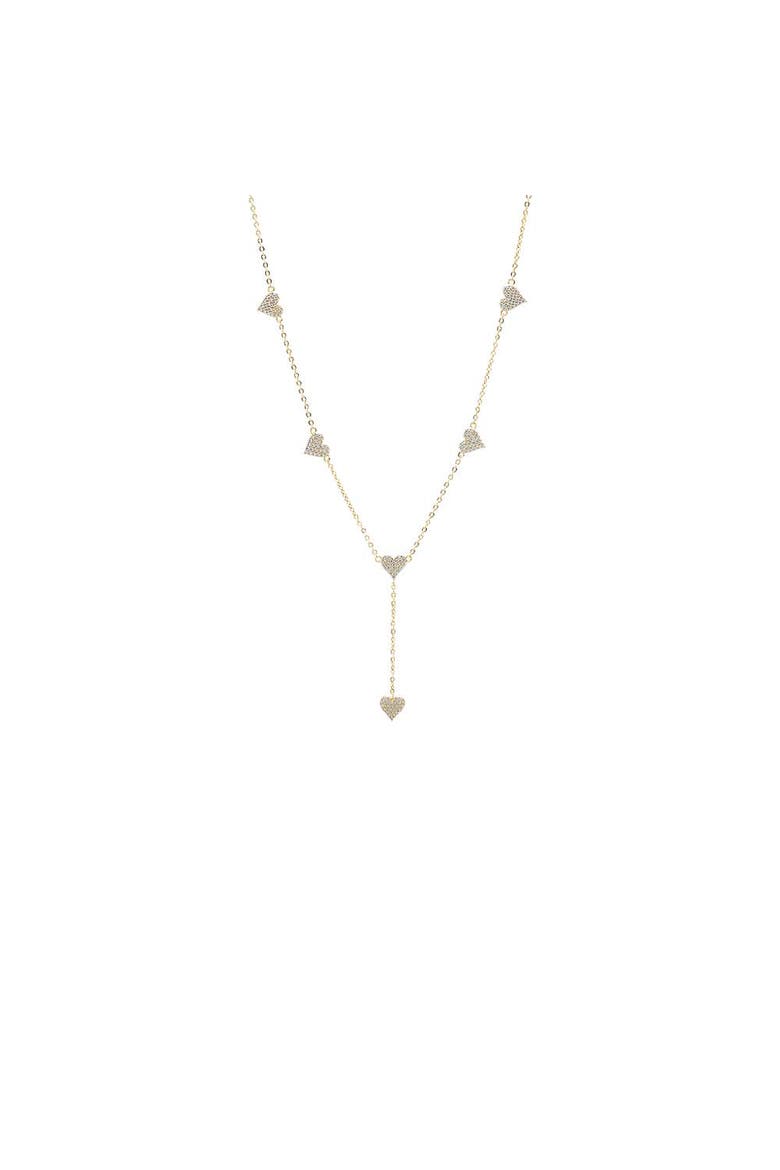 CZ Multi Heart Station Drop Lariat, Main, color, Gold