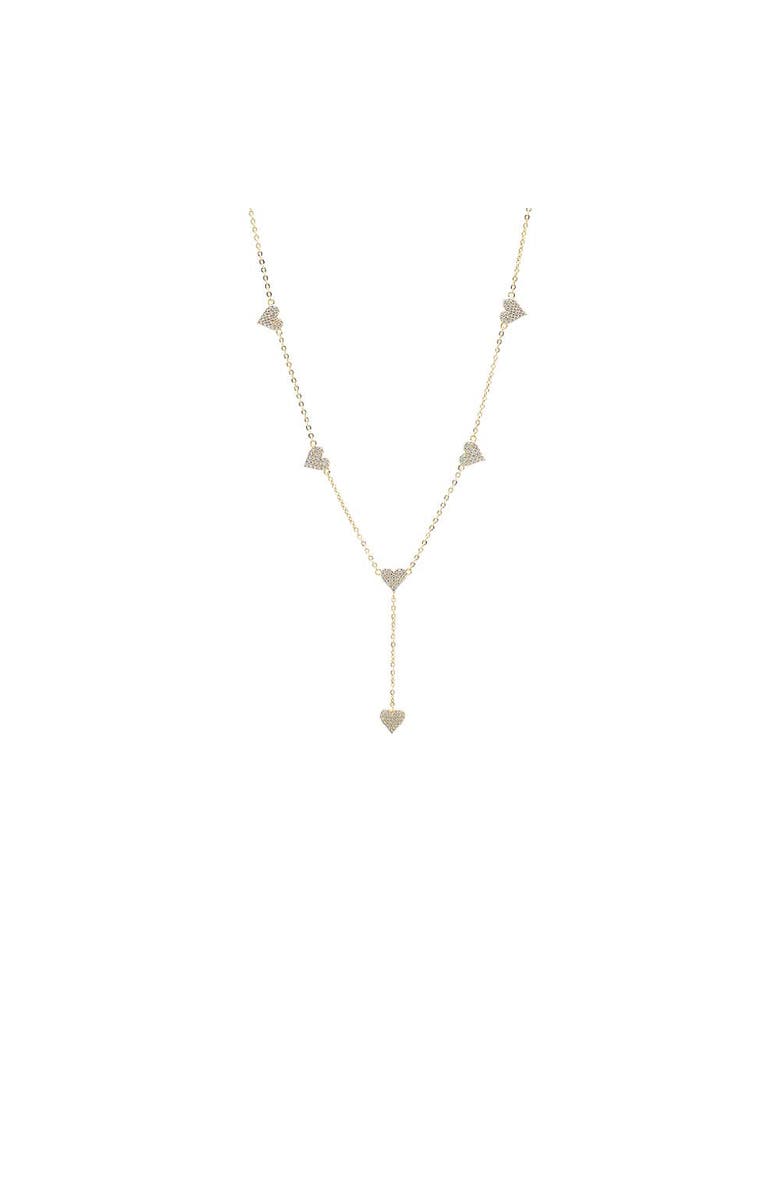 BY ADINA EDEN CZ Multi Heart Station Drop Lariat, Main, color, Gold