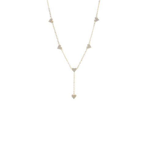 CZ Multi Heart Station Drop Lariat