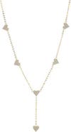 BY ADINA EDEN CZ Multi Heart Station Drop Lariat