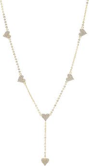 BY ADINA EDEN CZ Multi Heart Station Drop Lariat