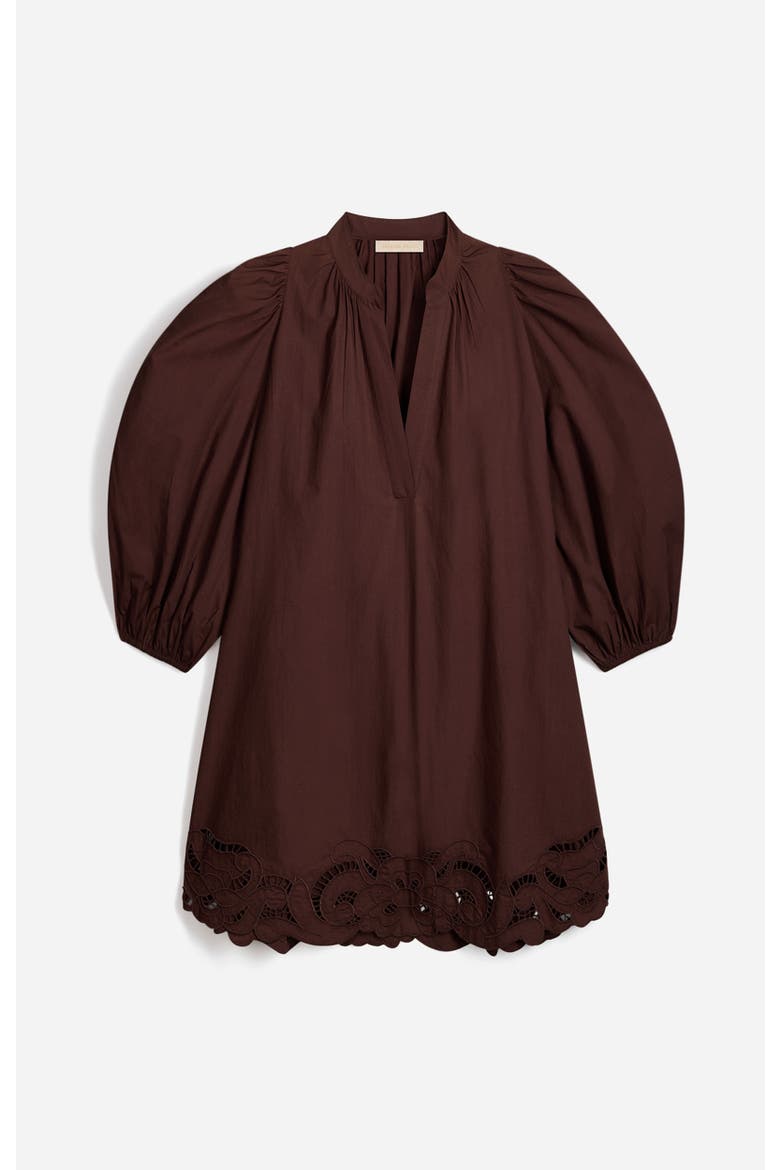 Hamanda Puff Sleeve Tunic Dress, Alternate, color, Chocolat