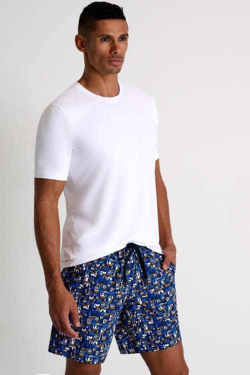 Shan Long Fit Stretch Swim Trunks In Print