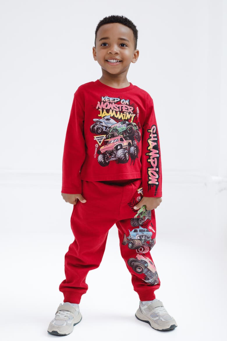 2-Piece Tee and Pants Set, Alternate, color, Monster Jam Red