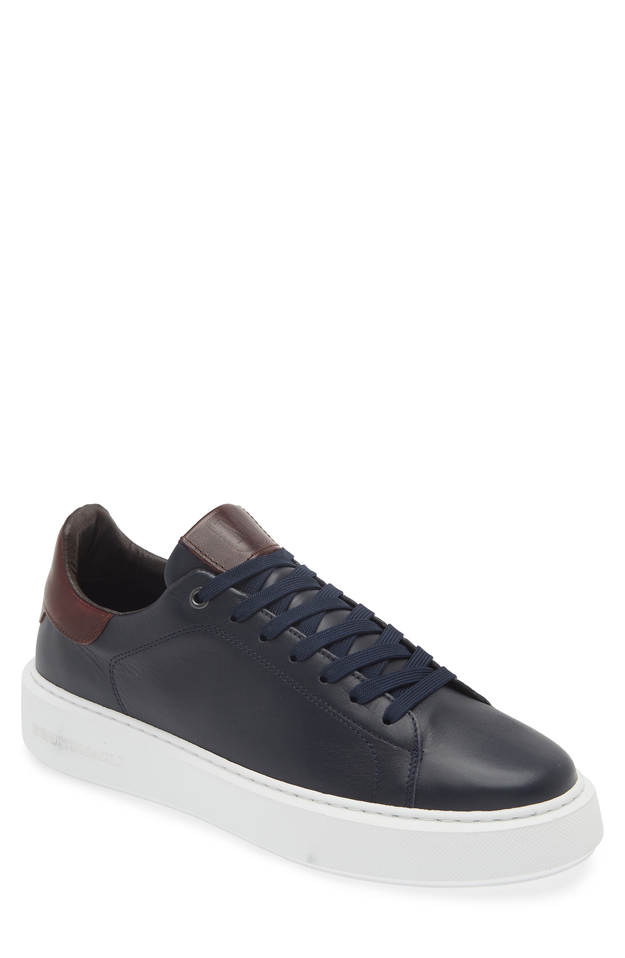Lucca Leather Sneaker, Main, color, NAVY