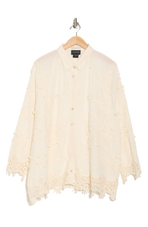 FORGOTTEN GRACE FORGOTTEN GRACE FLORAL LACE BUTTON-UP SHIRT