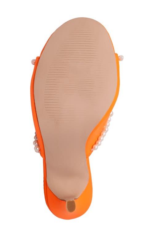 Chase & Chloe Chase And Chloe Faux Pearl Embellished Sandal In Orange