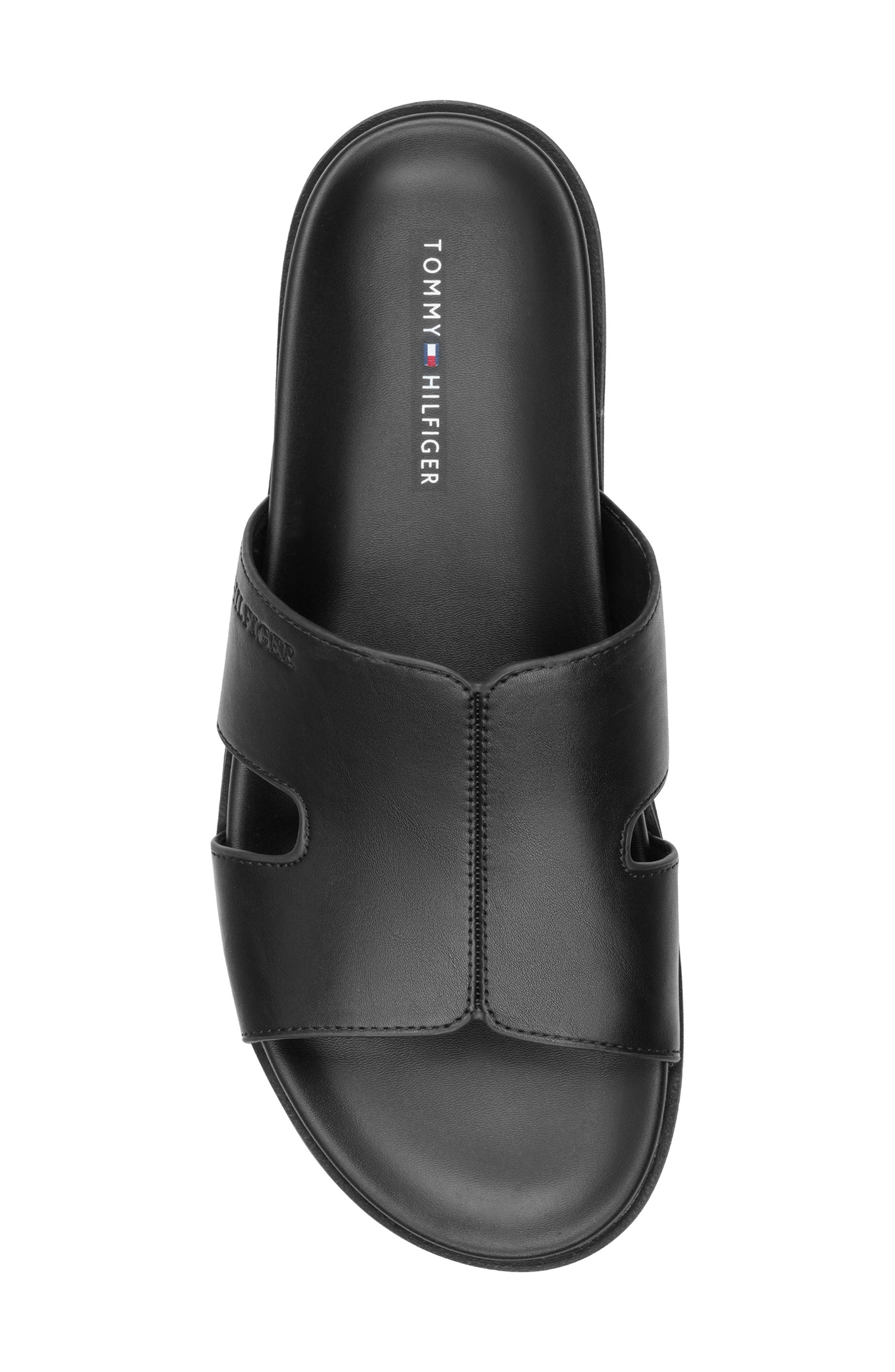 Tommy Hilfiger Welch Slide Sandal, Alternate, color, Black