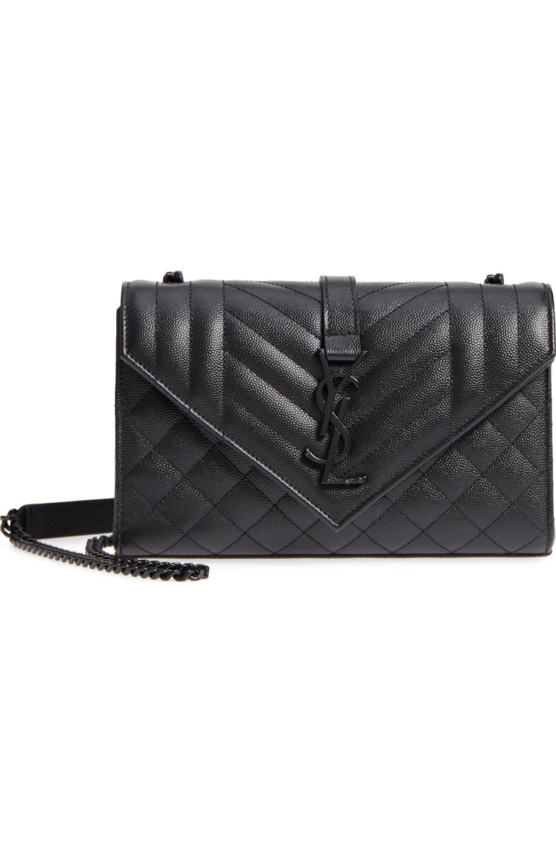 Saint Laurent Small Cassandre Leather Shoulder Bag, Main, color,