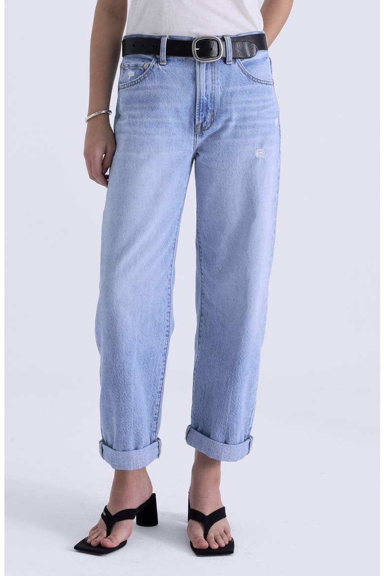 Donny Cuffed High Waist Boyfriend Jeans, Main, color, OLD BLUES