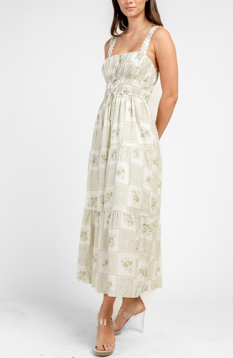 Beivy Chech Floral Cotton Blend Midi Dress, Alternate, color, Sage