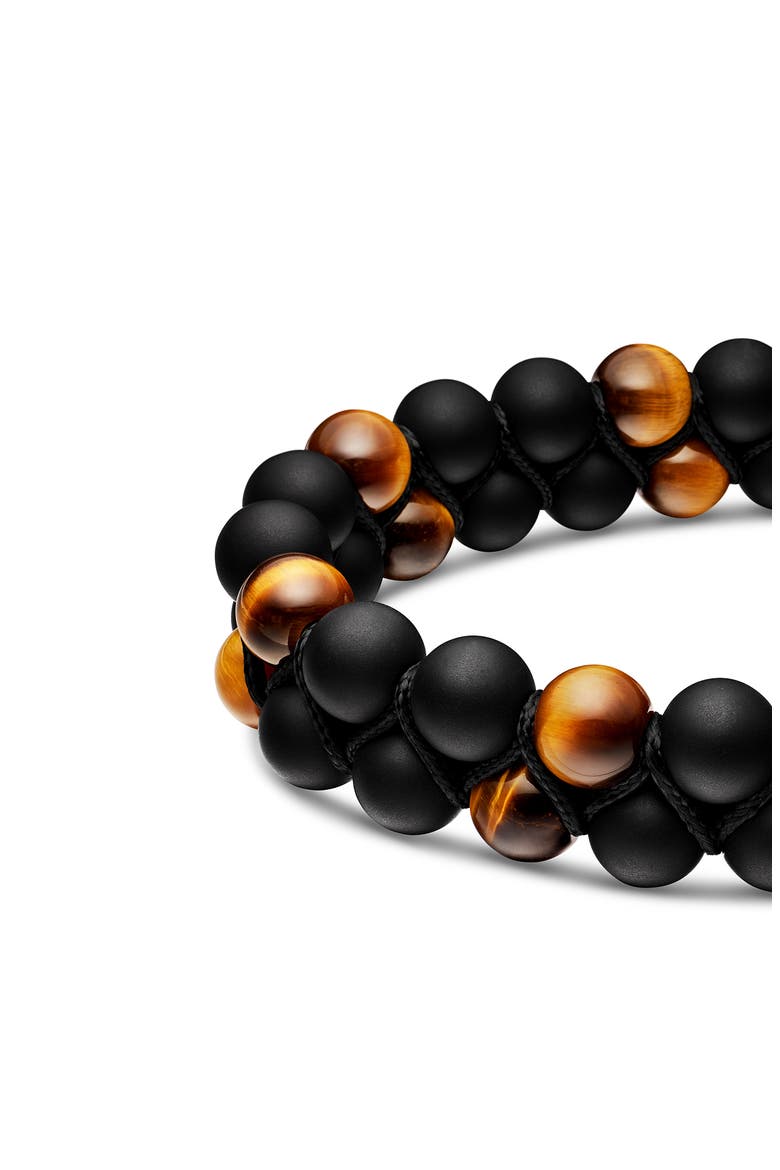Spiritual Beads Two Row Woven Bracelet, 8mm, Alternate, color, ZDNUBLACK ONYX