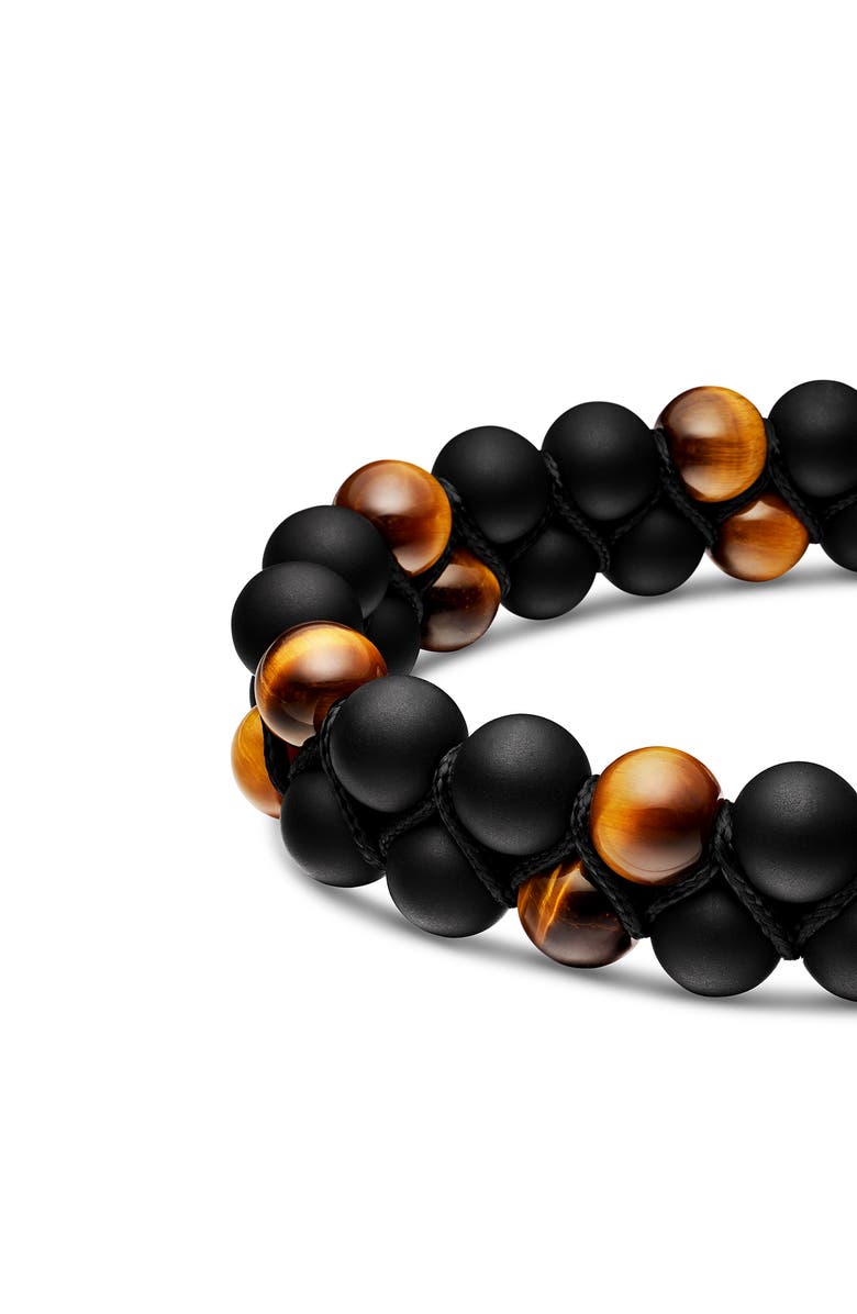 David Yurman Spiritual Beads Two Row Woven Bracelet, 8mm, Alternate, color, Zdnublack Onyx