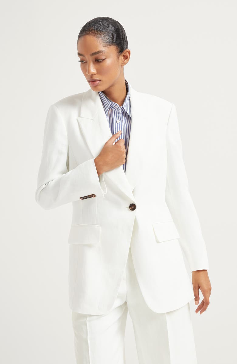 Brunello Cucinelli Twill blazer with monili, Alternate, color, 