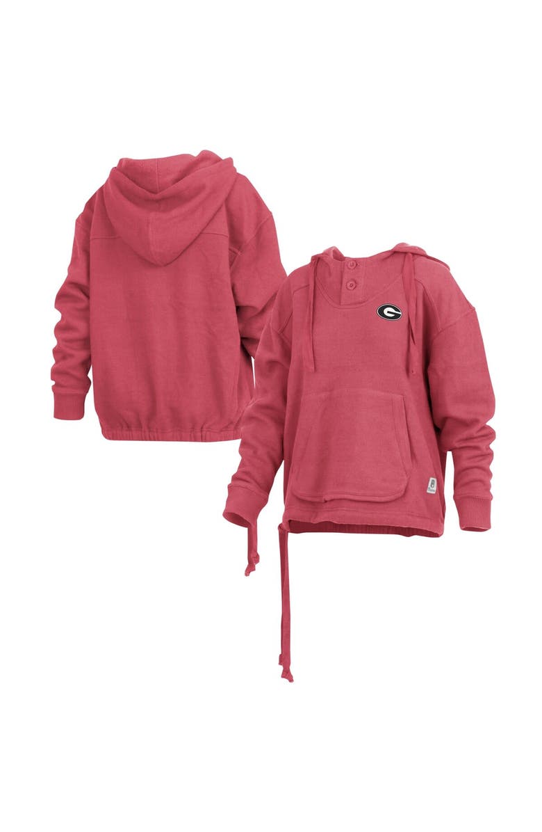 PRESSBOX Women's Pressbox Red Georgia Bulldogs Amore Keisha Button Pullover Hoodie, Main, color, 