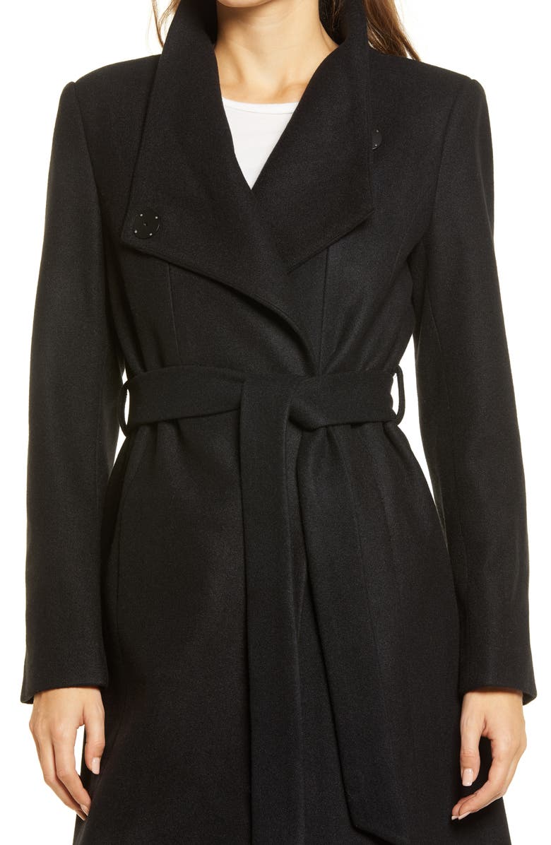 Bernardo Belted Wrap Coat, Alternate, color,