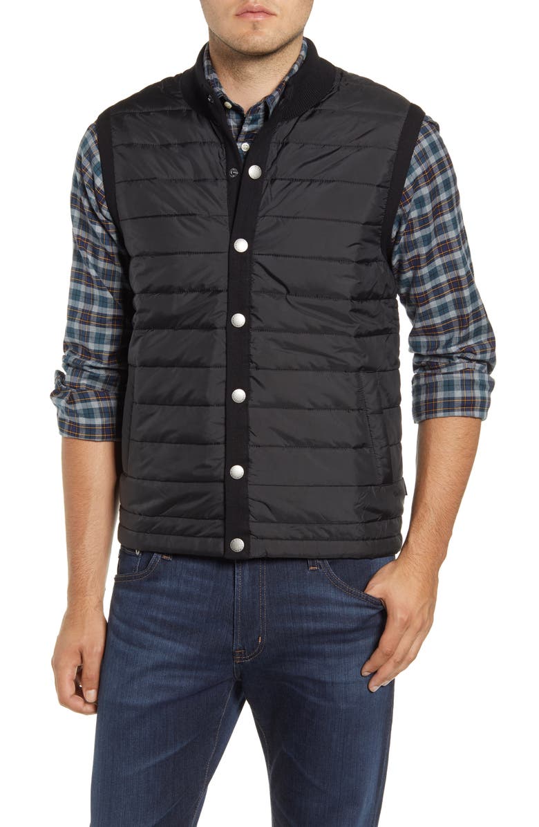 Barbour Essential Mixed Media Vest, Alternate, color, Black