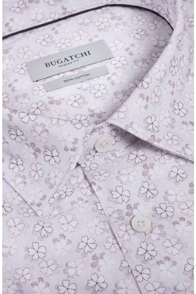 Julian Shaped Fit Floral Cotton Button-Up Shirt, Alternate, color, HAZY BLUE