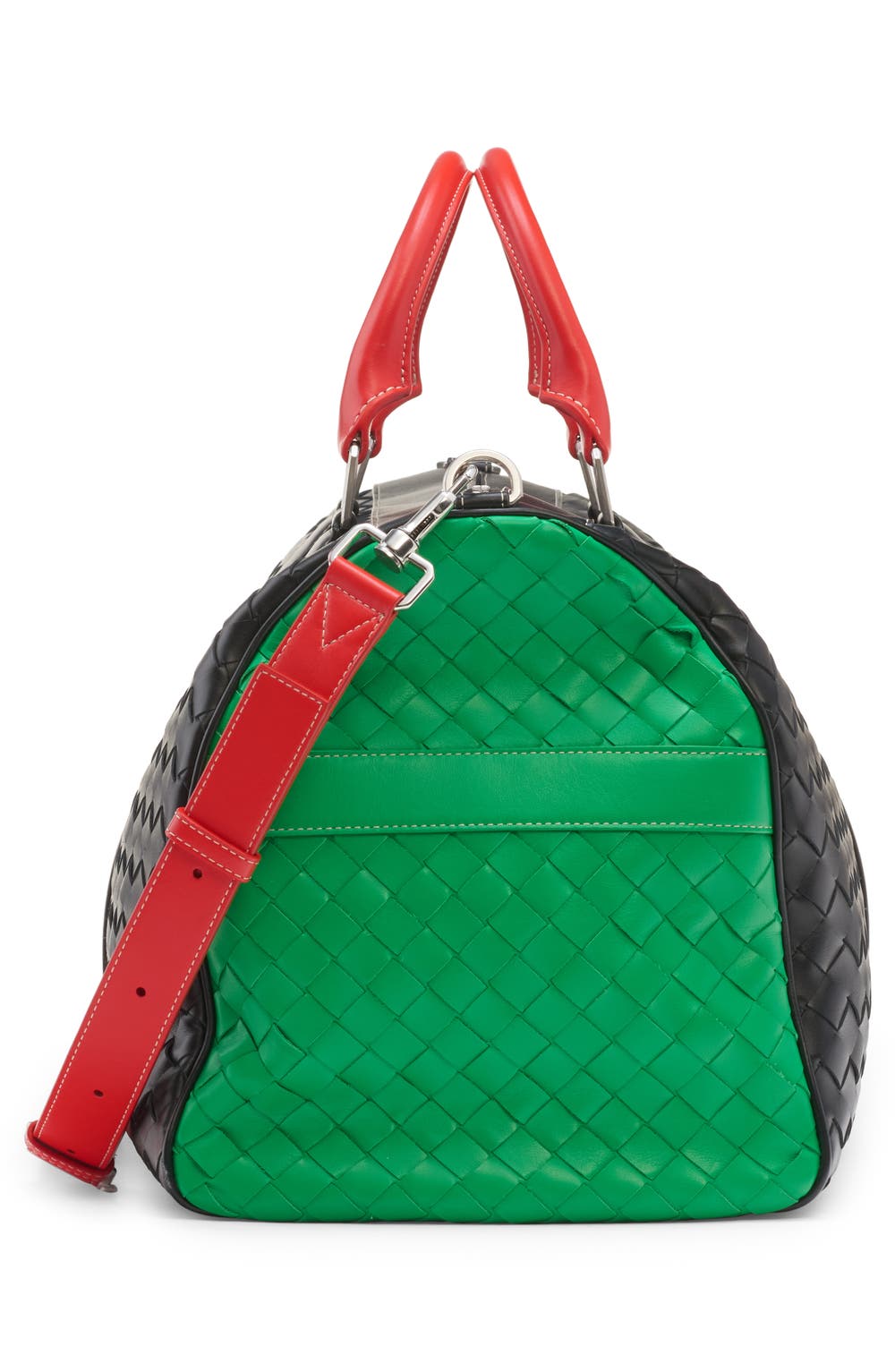 Medium Classic Intrecciato Colorblock Duffle Bag, image 6 of 8