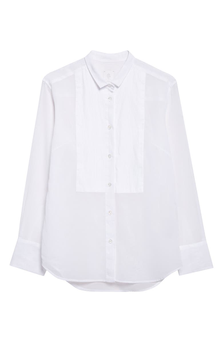 Eleventy Cotton Poplin Tuxedo Shirt, Alternate, color, 01 White