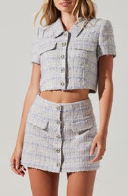 ASTR the Label Mavey Short Sleeve Tweed Jacket