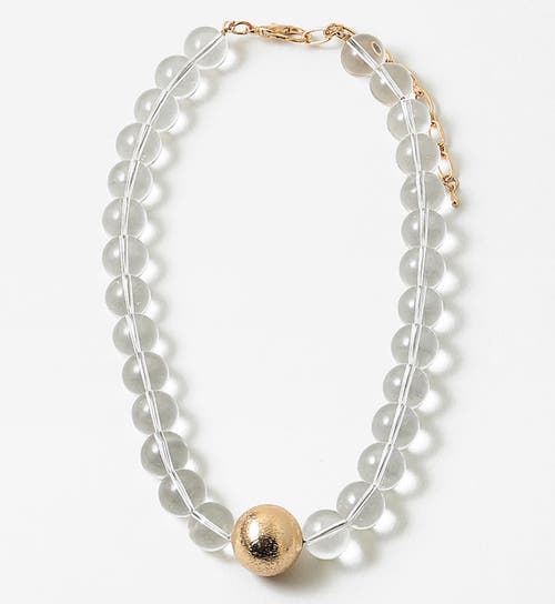 Erin Mcdermott Jewelry Clear Lucite And Gold Ball Necklace In Transparent