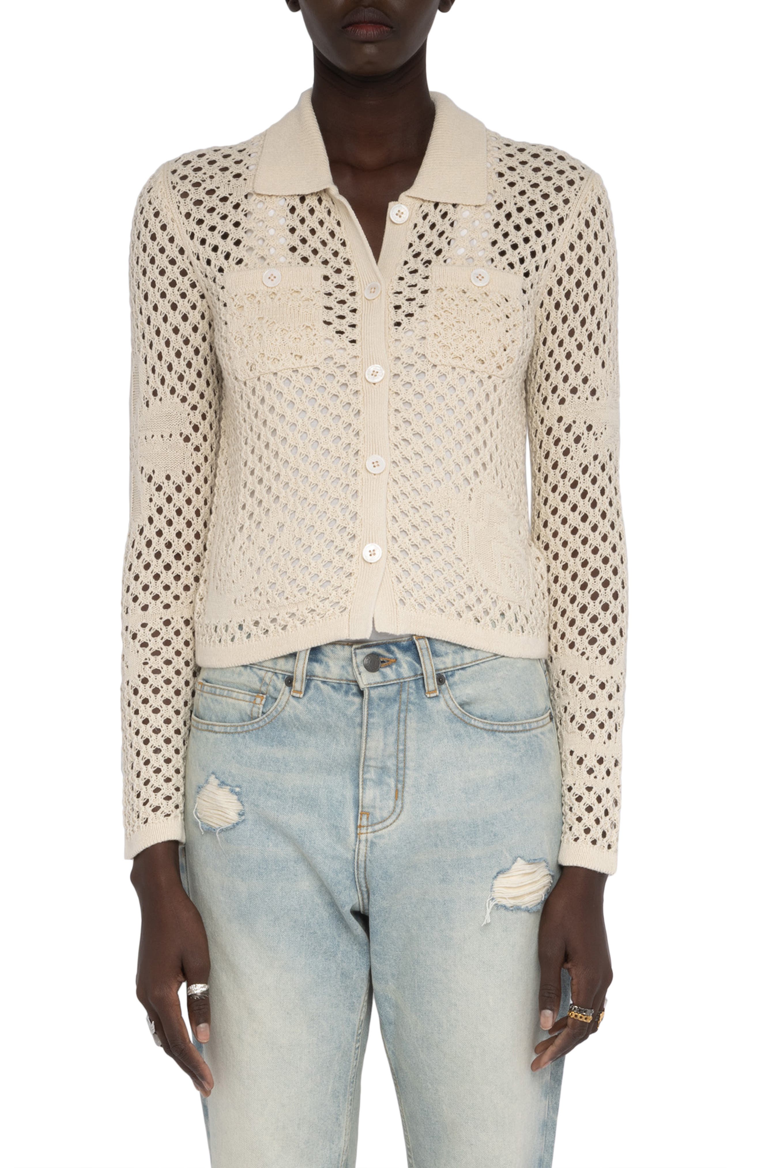 Voltyz Open Stitch Button Front Shirt