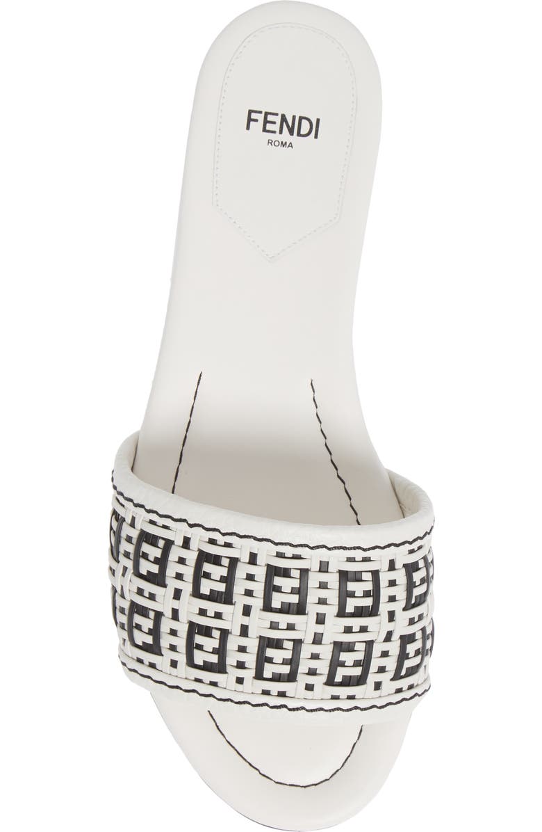 Fendi Woven FF Logo Sandal, Alternate, color,