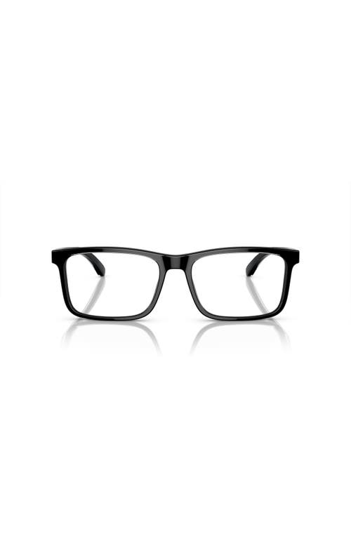 Emporio Armani 54mm Rectangle Optical Glasses In Black