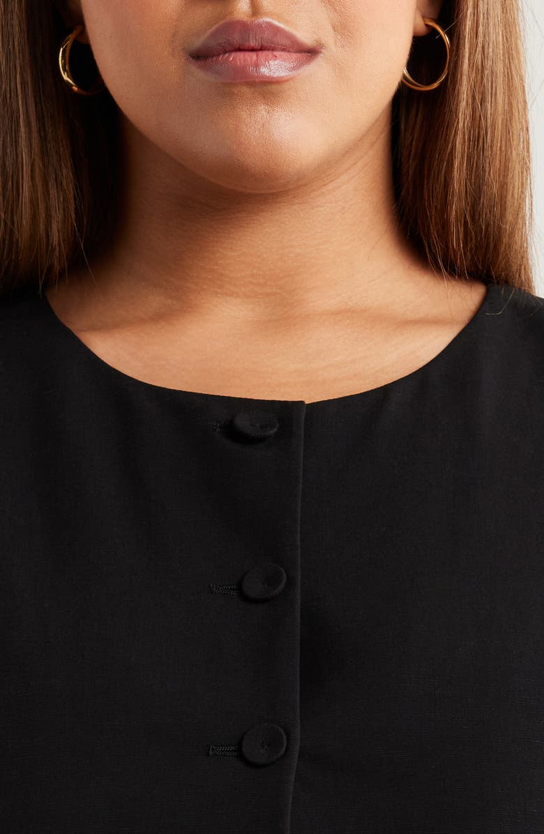 Nordstrom Button Front Vest, Alternate, color, Black