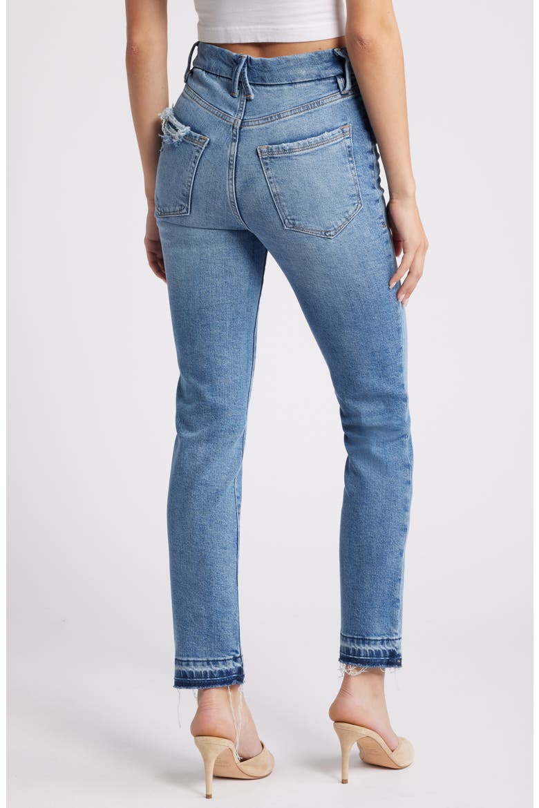 Good Classic Distressed Release Hem Jeans, Alternate, color, INDIGO662