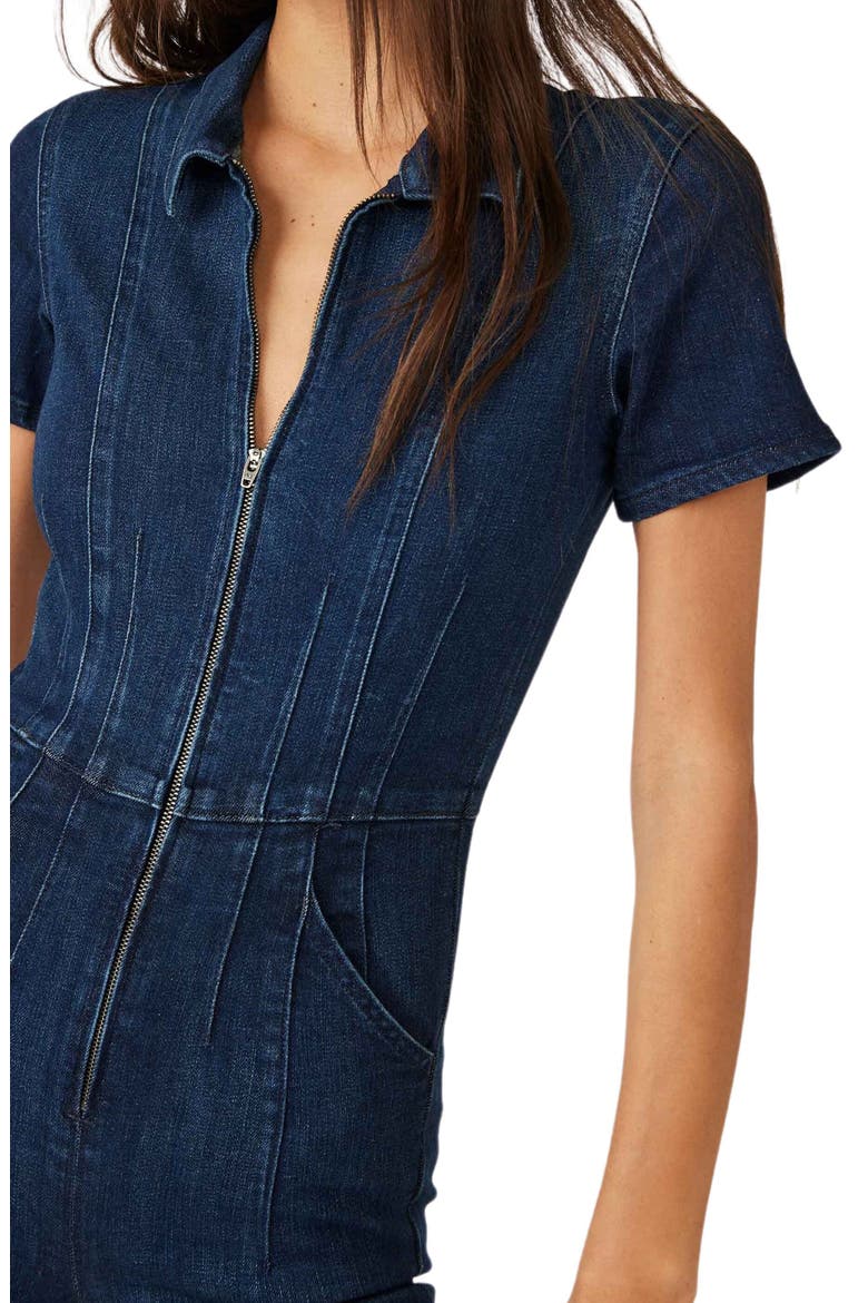 Jayde Denim Flared Jumpsuit, Alternate, color, NIGHT SKY
