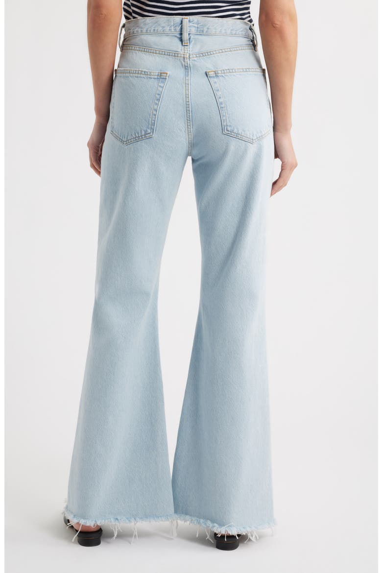 The Lax Frayed High Waist Flare Jeans, Alternate, color, WISP RAW FRAY