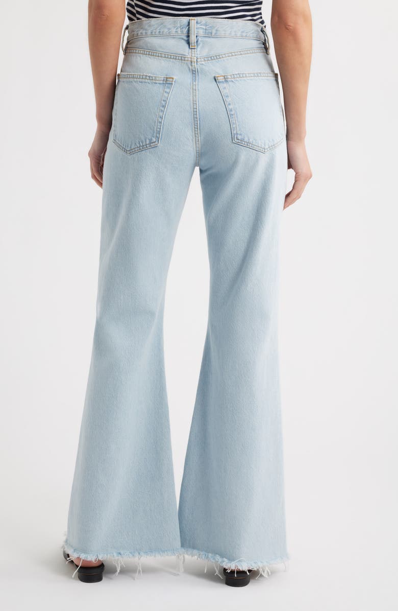 FRAME The Lax Frayed High Waist Flare Jeans, Alternate, color, Wisp Raw Fray