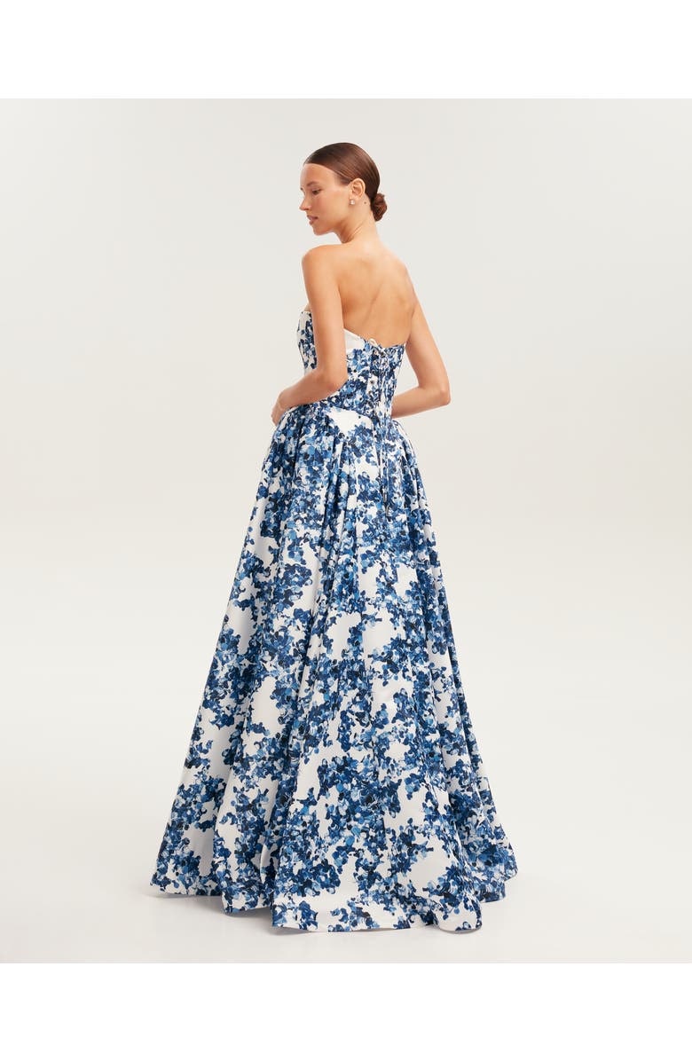 Milla Ravishing Blue Hydrangea Corset Maxi Dress, Alternate, color, Blue-Double