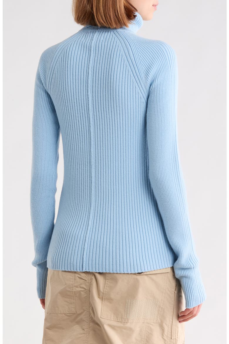Ribbed Wool Blend Turtleneck Top, Alternate, color, BLUE