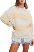 Free People Oversize Stripe Sweatshirt