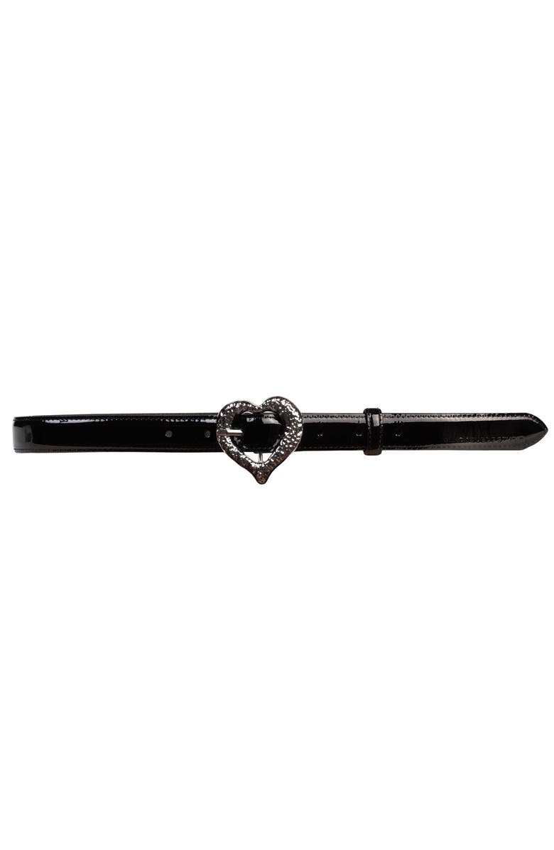 BLACK SUEDE STUDIO Love Belt, Main, color, Black/Silver