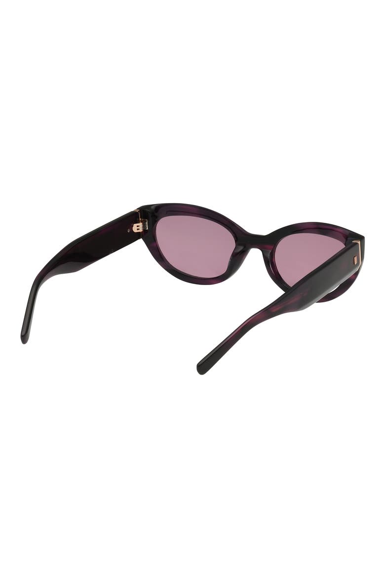 52mm Cat Eye Sunglasses, Alternate, color, HORN / PLUM LENS