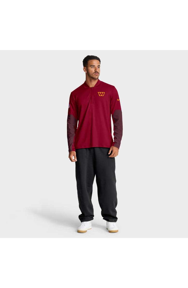 Nike Men's Nike Burgundy Washington Commanders Sideline Dri-FIT Half-Zip Pullover, Alternate, color, Burgundy