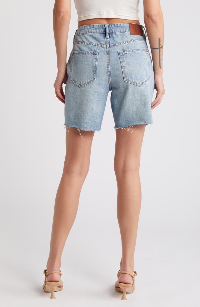 HIDDEN JEANS Raw Hem Denim Bermuda Shorts, Alternate, color, Light Wash
