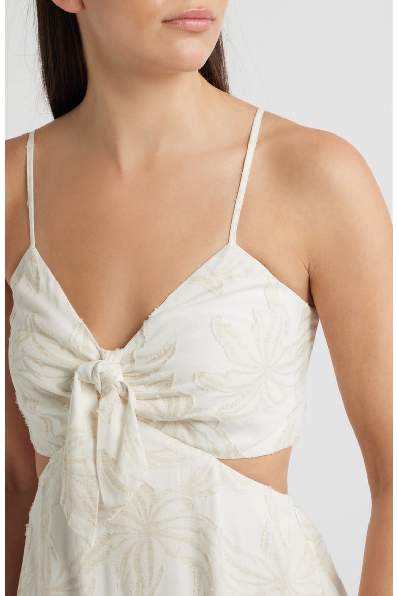 Tie Front Back Cutout Sleeveless Midi Dress, Alternate, color, NEW IVORY