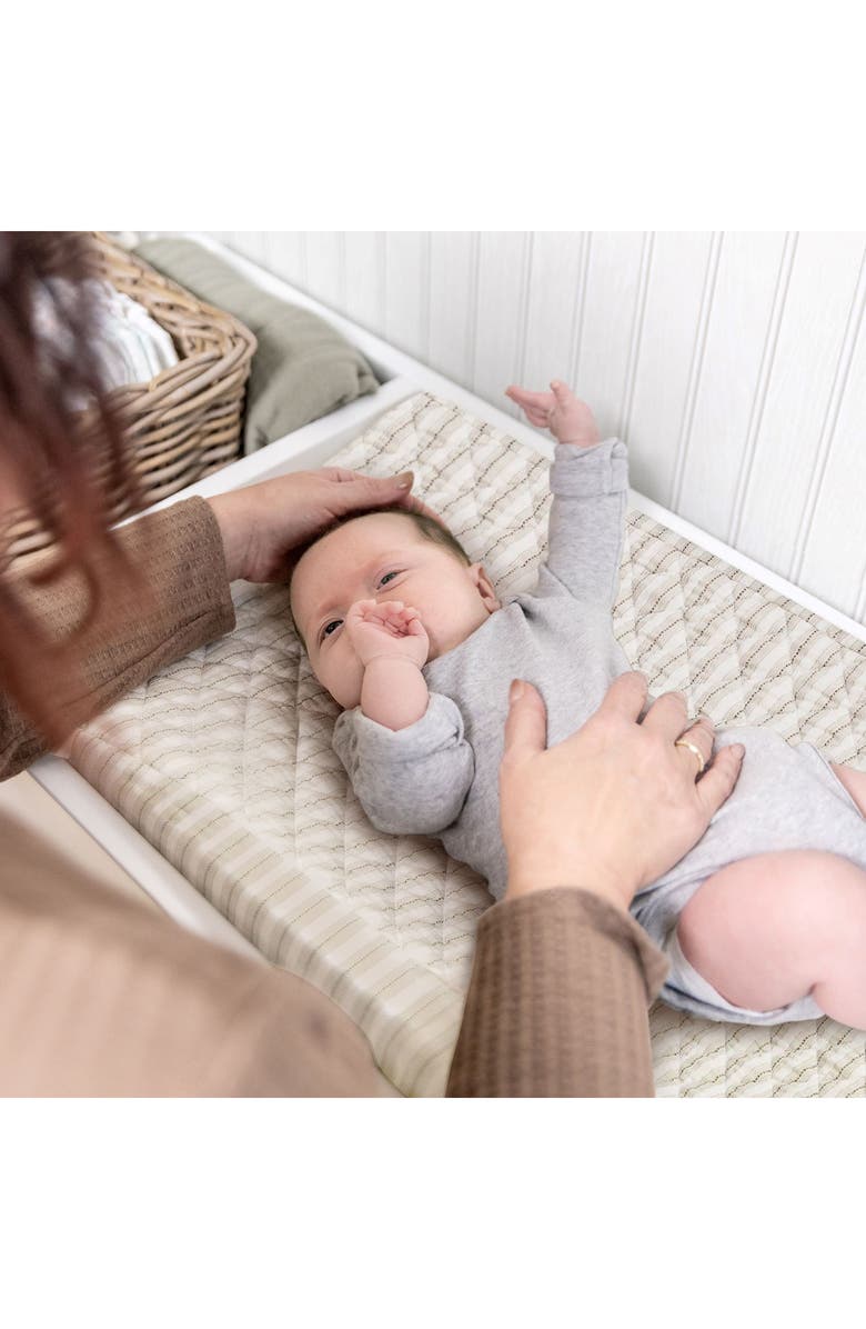 CRANE BABY Avery Cotton Muslin Changing Pad Cover, Alternate, color, White