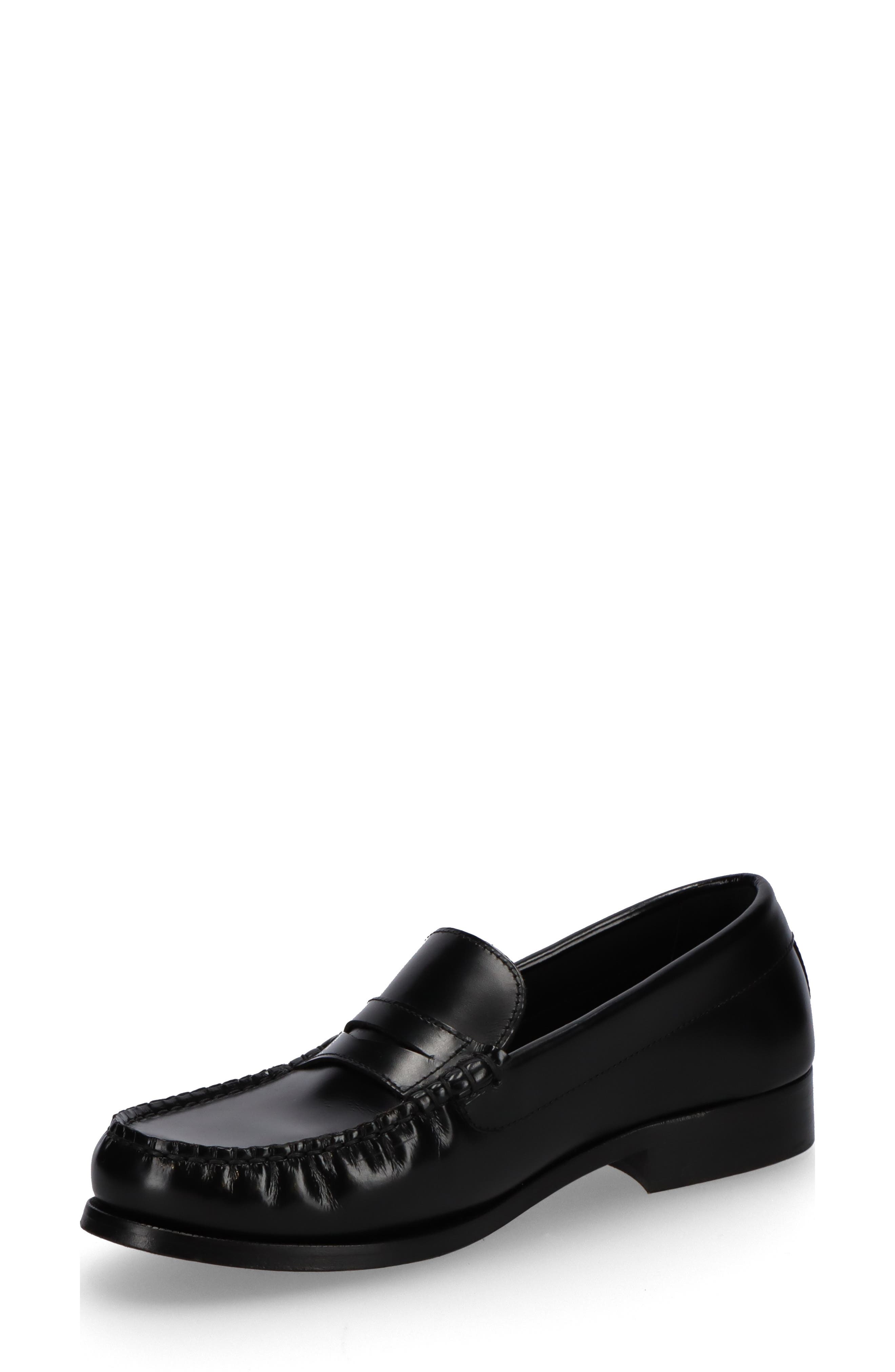 ALOHAS <p>Rivet Leather Loafer (Women)</p>, Alternate, color, Black