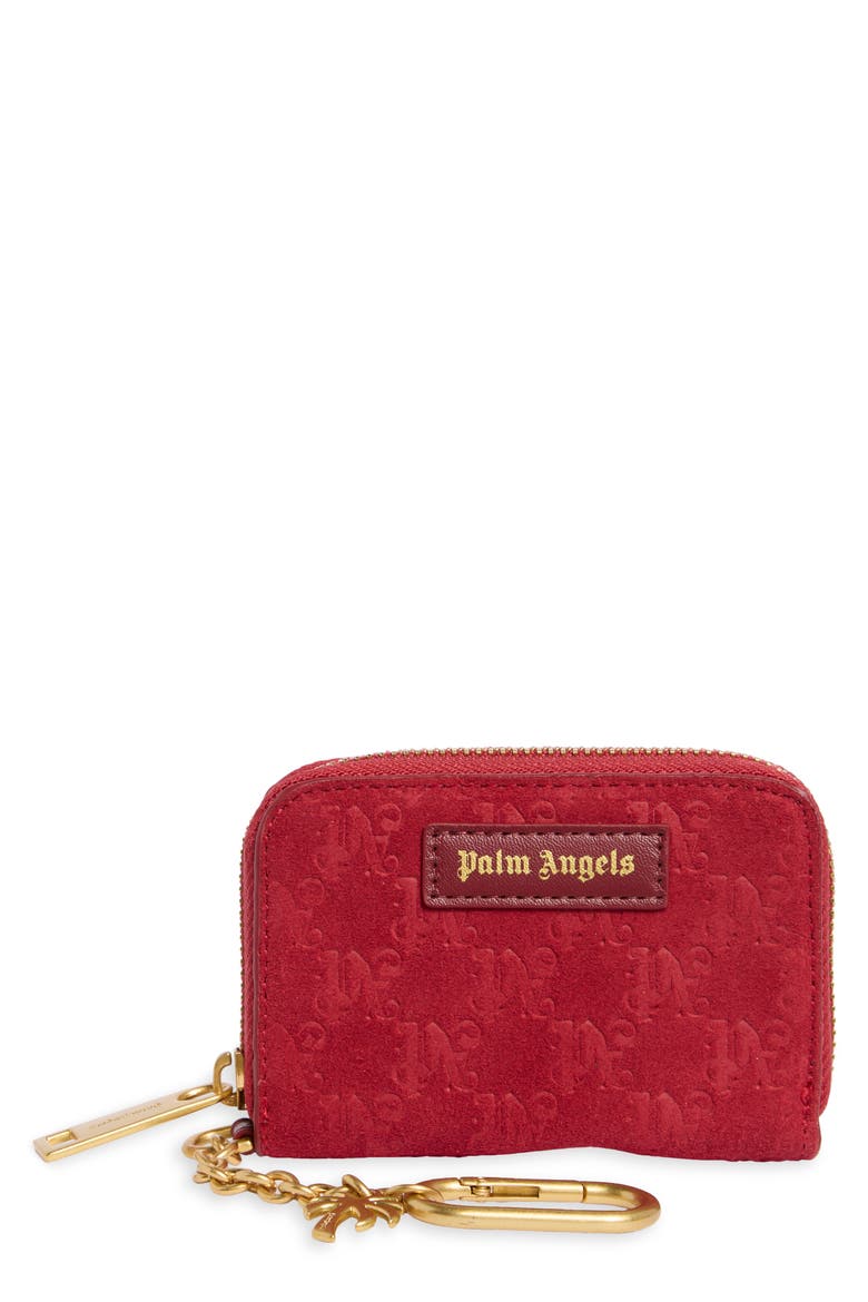Monogram Leather Zip Around Wallet, Main, color, MERLOT