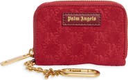 Palm Angels Monogram Leather Zip Around Wallet