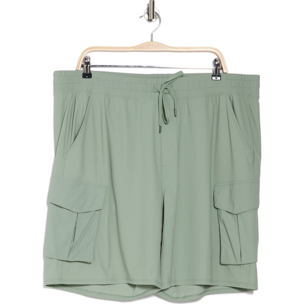 90 Degree By Reflex Warp Horizon Cargo Shorts In Lily Pad
